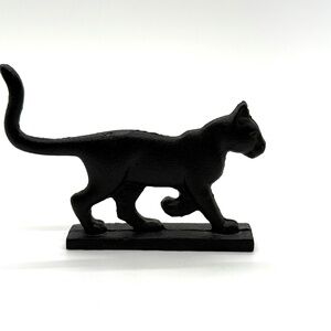 Vintage Franklin Mint  Black Cat Cast Iron Figurine 3" x 4.25" x 5/8"